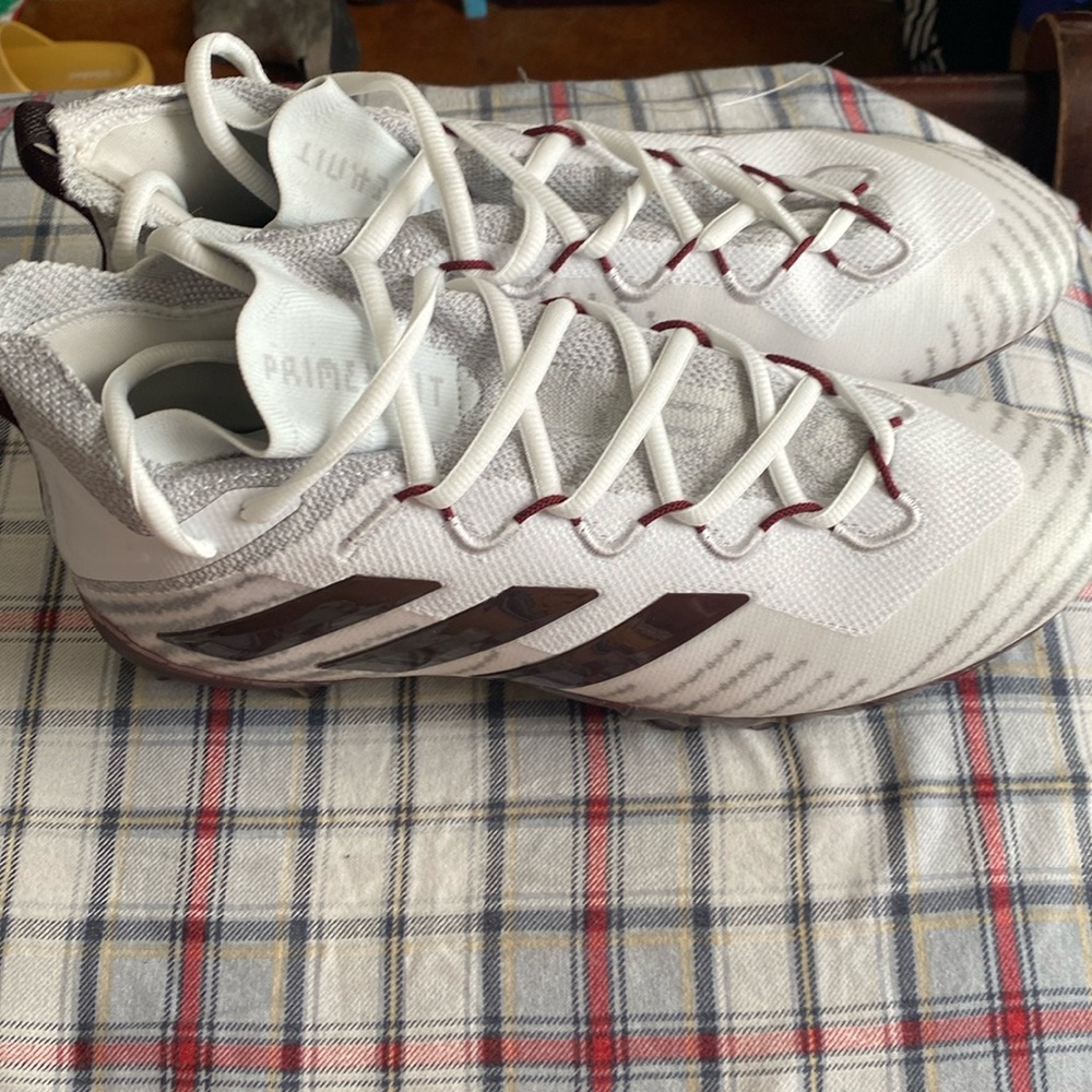 NWT White and Red Football Cleats